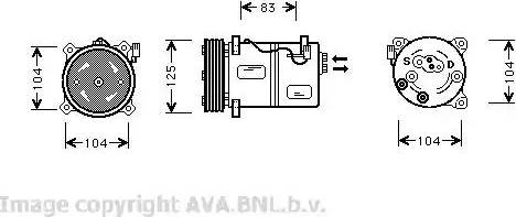 Ava Quality Cooling VO K030 - Compressor, air conditioning autospares.lv