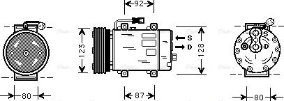 Ava Quality Cooling VO K029 - Compressor, air conditioning autospares.lv