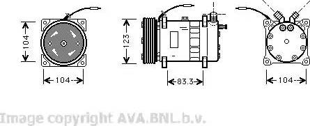 Ava Quality Cooling VO K102 - Compressor, air conditioning autospares.lv