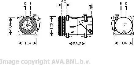 Ava Quality Cooling VO K119 - Compressor, air conditioning autospares.lv