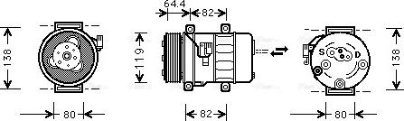 Ava Quality Cooling VO K113 - Compressor, air conditioning autospares.lv