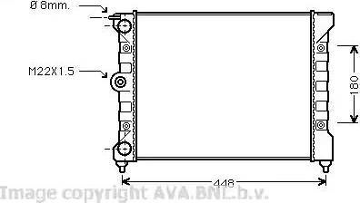 Ava Quality Cooling VW 2038 - Radiator, engine cooling autospares.lv