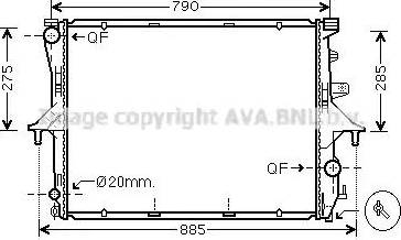 Ava Quality Cooling VW 2199 - Radiator, engine cooling autospares.lv