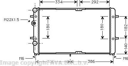 Ava Quality Cooling VW 2180 - Radiator, engine cooling autospares.lv