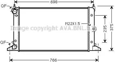 Ava Quality Cooling VW 2188 - Radiator, engine cooling autospares.lv