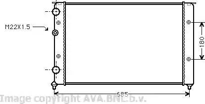 Ava Quality Cooling VW 2124 - Radiator, engine cooling autospares.lv