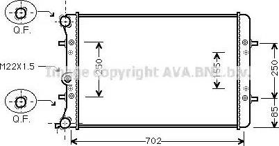 Ava Quality Cooling VW 2217 - Radiator, engine cooling autospares.lv