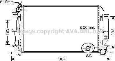 Ava Quality Cooling VW 2271 - Radiator, engine cooling autospares.lv