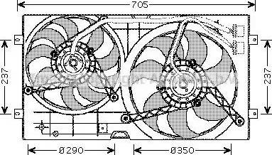 Ava Quality Cooling VW 7503 - Fan, radiator autospares.lv