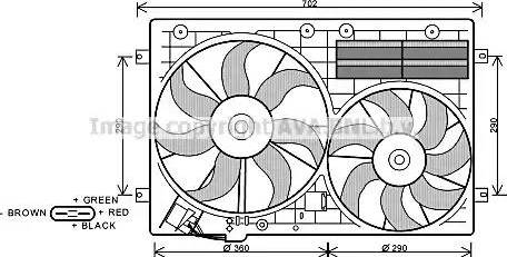 Ava Quality Cooling VW 7529 - Fan, radiator autospares.lv