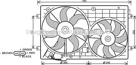 Ava Quality Cooling VW 7528 - Fan, radiator autospares.lv