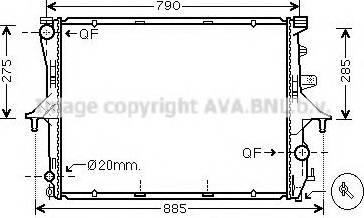 Ava Quality Cooling VWA2199 - Radiator, engine cooling autospares.lv