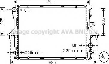 Ava Quality Cooling VWA2198 - Radiator, engine cooling autospares.lv