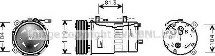 Ava Quality Cooling VWAK046 - Compressor, air conditioning autospares.lv