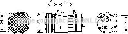 Ava Quality Cooling VWAK050 - Compressor, air conditioning autospares.lv