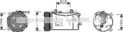 Ava Quality Cooling VWAK164 - Compressor, air conditioning autospares.lv