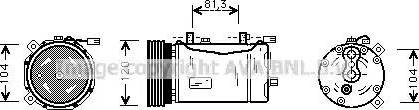 Ava Quality Cooling VWAK172 - Compressor, air conditioning autospares.lv