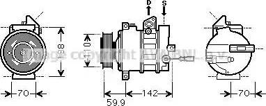 Ava Quality Cooling VWK298 - Compressor, air conditioning autospares.lv