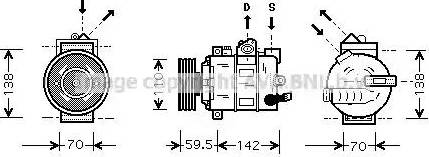 Ava Quality Cooling VWAK258 - Compressor, air conditioning autospares.lv