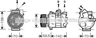 Ava Quality Cooling VWAK220 - Compressor, air conditioning autospares.lv