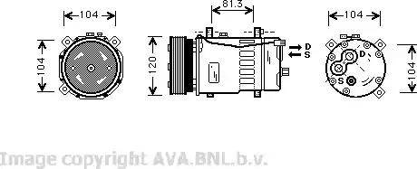 Ava Quality Cooling VW K049 - Compressor, air conditioning autospares.lv