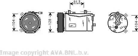 Ava Quality Cooling VW K164 - Compressor, air conditioning autospares.lv