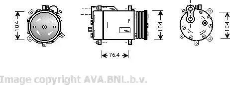 Ava Quality Cooling VW K170 - Compressor, air conditioning autospares.lv