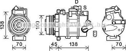 Ava Quality Cooling VWK384 - Compressor, air conditioning autospares.lv