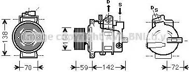 Ava Quality Cooling VWK380 - Compressor, air conditioning autospares.lv