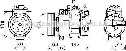 Ava Quality Cooling VWK321 - Compressor, air conditioning autospares.lv