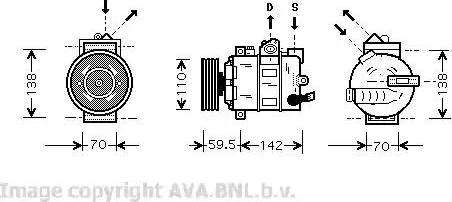 Ava Quality Cooling VWK258 - Compressor, air conditioning autospares.lv