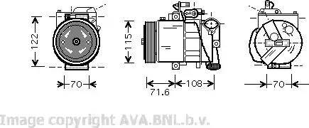 Ava Quality Cooling VW K257 - Compressor, air conditioning autospares.lv