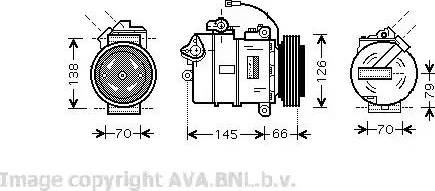 Ava Quality Cooling VW K261 - Compressor, air conditioning autospares.lv
