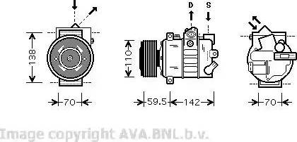 Ava Quality Cooling VWK220 - Compressor, air conditioning autospares.lv