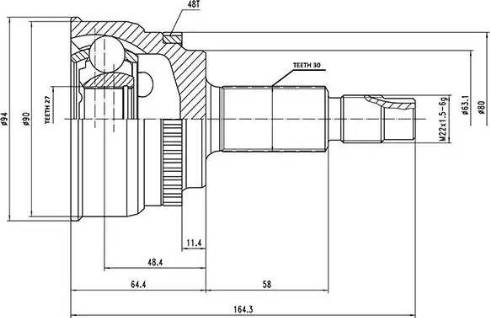 Aywiparts AW1510058A - Joint Kit, drive shaft autospares.lv