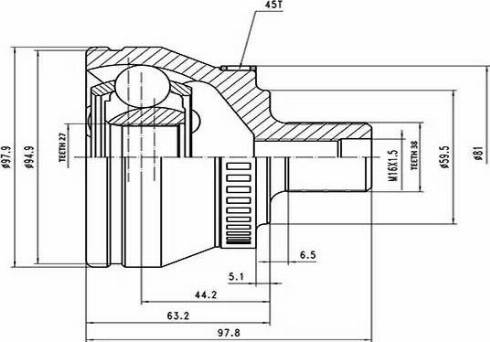 Aywiparts AW1510162A - Joint Kit, drive shaft autospares.lv