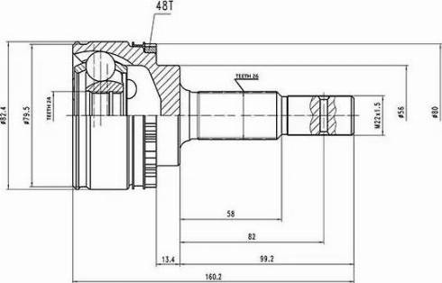 Aywiparts AW1510103A - Joint Kit, drive shaft autospares.lv