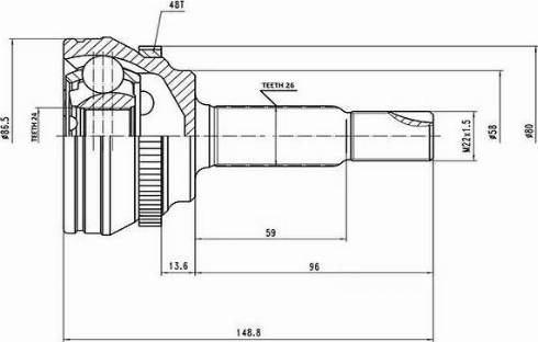 Aywiparts AW1510125A - Joint Kit, drive shaft autospares.lv