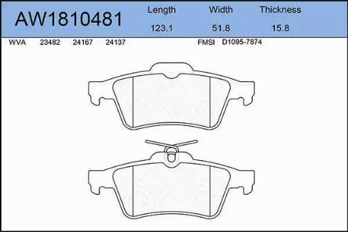 Aywiparts AW1810481 - Brake Pad Set, disc brake autospares.lv