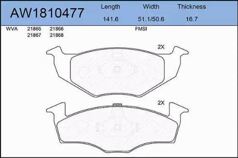 Aywiparts AW1810477 - Brake Pad Set, disc brake autospares.lv