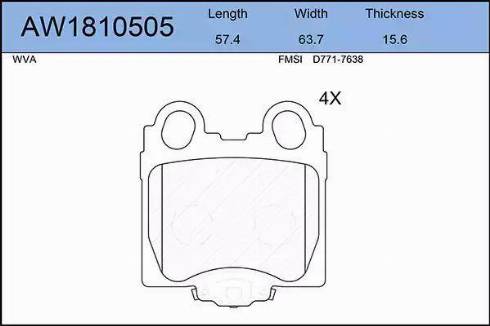 Aywiparts AW1810505 - Brake Pad Set, disc brake autospares.lv