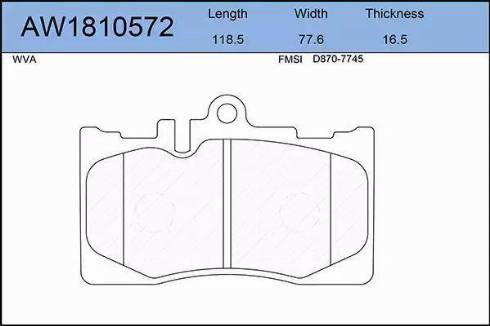 Aywiparts AW1810572 - Brake Pad Set, disc brake autospares.lv