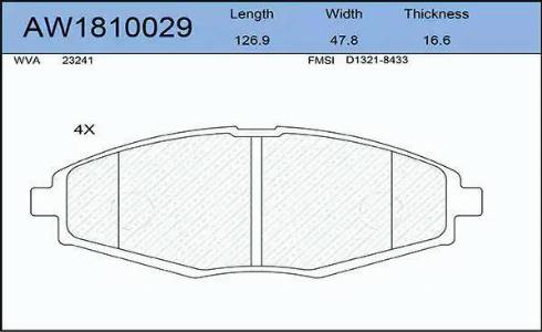 Aywiparts AW1810029 - Brake Pad Set, disc brake autospares.lv