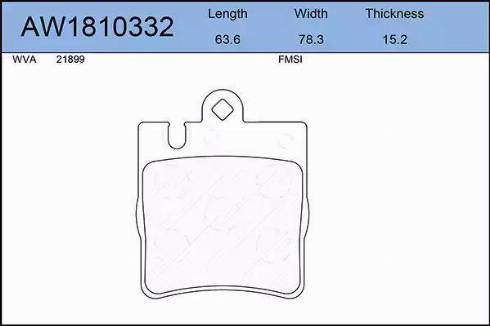 Aywiparts AW1810332 - Brake Pad Set, disc brake autospares.lv