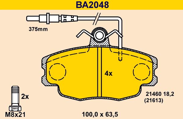 Barum BA2048 - Brake Pad Set, disc brake autospares.lv