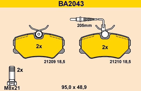 Barum BA2043 - Brake Pad Set, disc brake autospares.lv