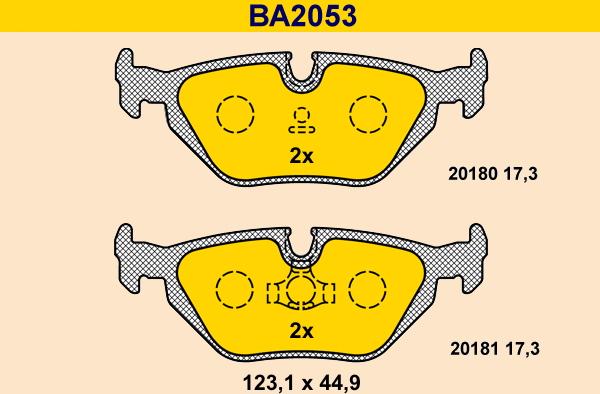 Barum BA2053 - Brake Pad Set, disc brake autospares.lv