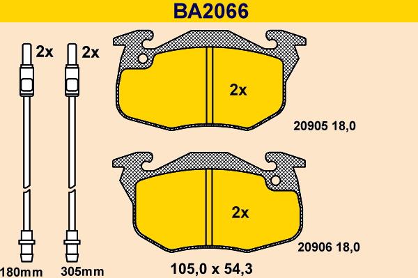 Barum BA2066 - Brake Pad Set, disc brake autospares.lv