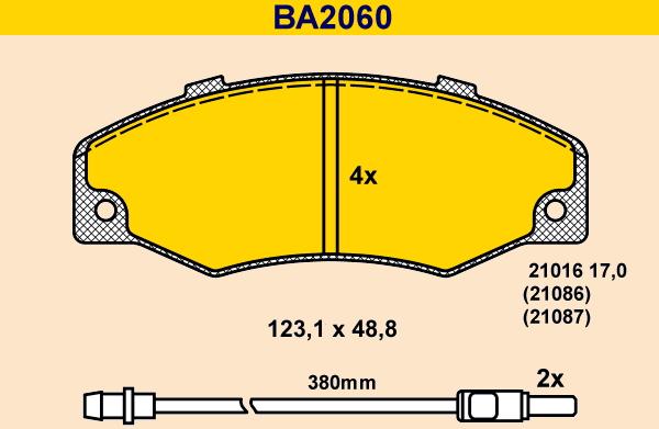 Barum BA2060 - Brake Pad Set, disc brake autospares.lv