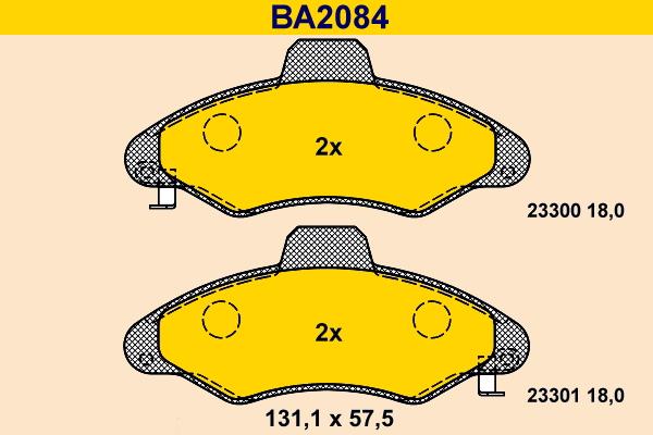 Barum BA2084 - Brake Pad Set, disc brake autospares.lv